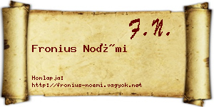 Fronius Noémi névjegykártya